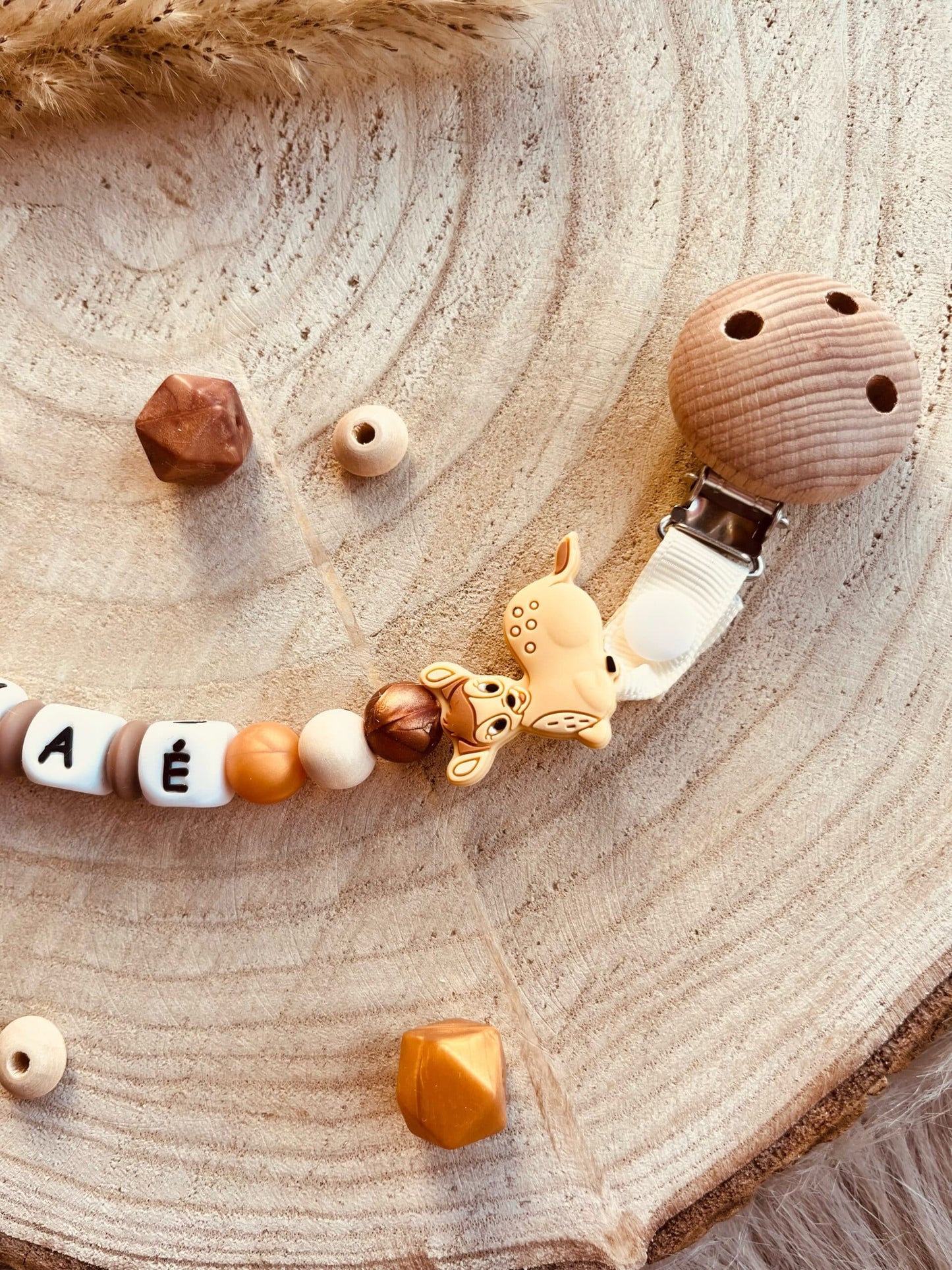 Attache doudou personnalisé bambi