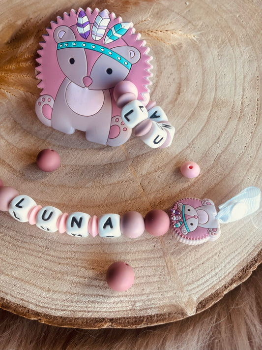 Coffret personnalisé hérisson rose