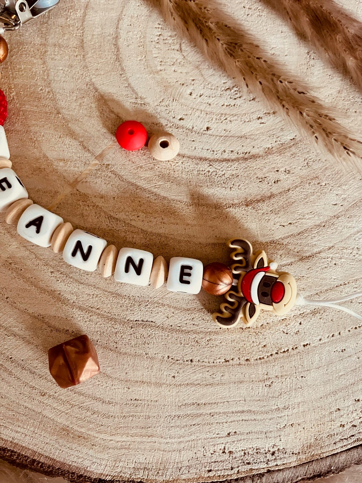 Attache tétine personnalisé renne