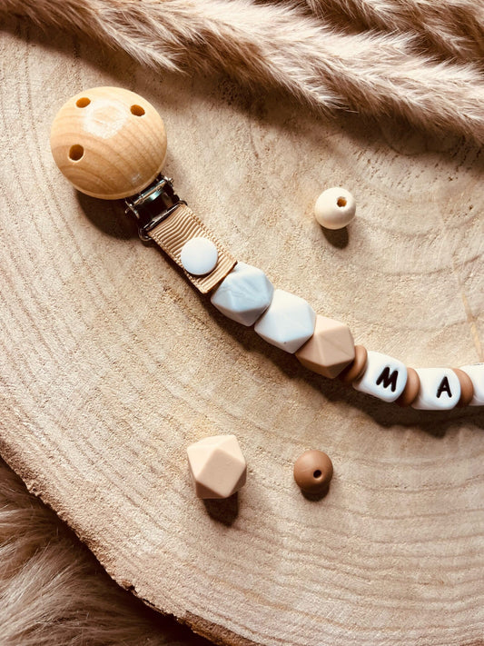 attache tétine silicone café