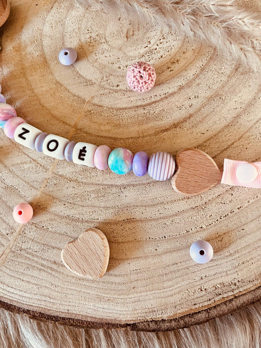 attache tétine personnalisé fille étoile