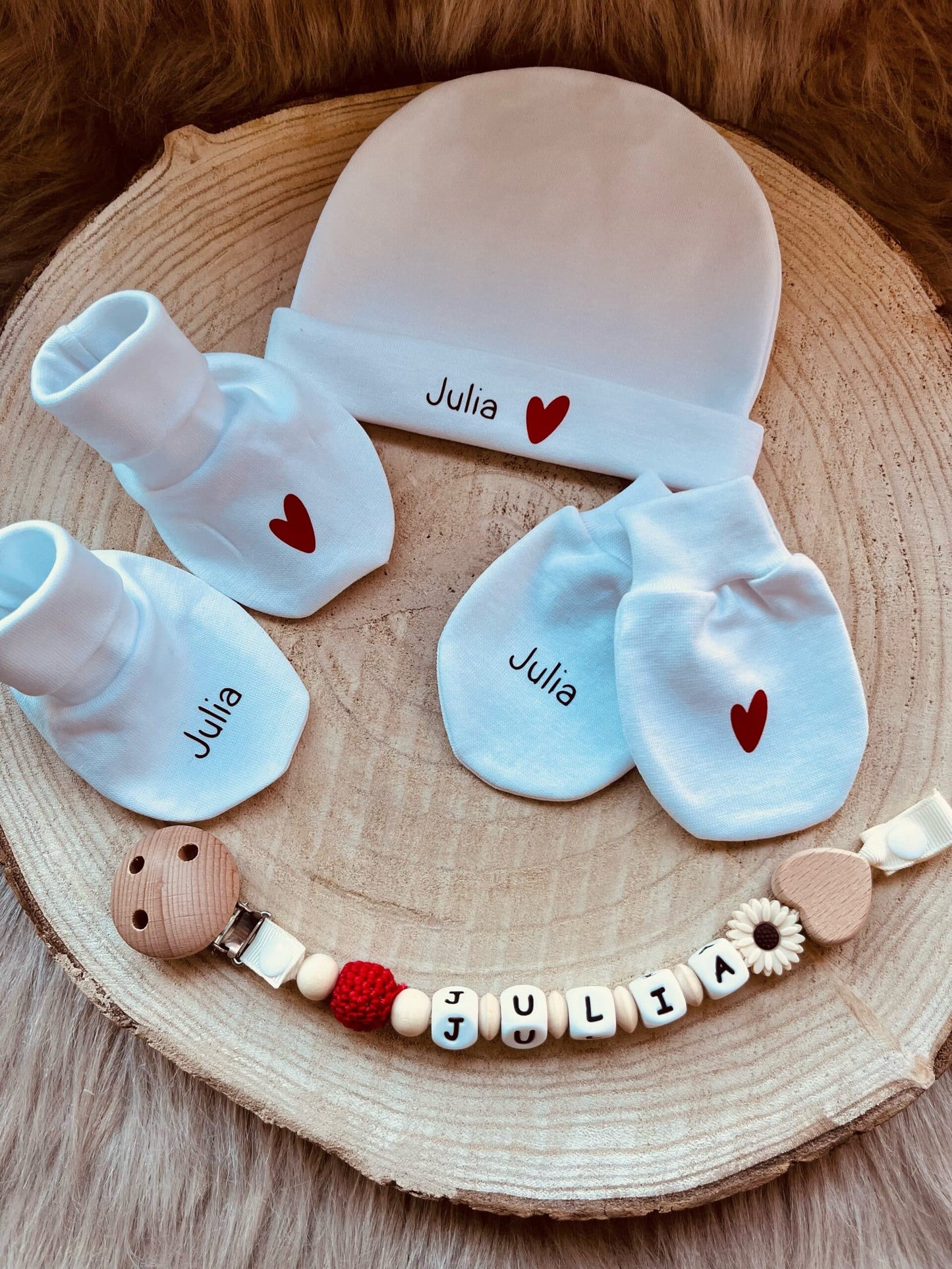 valise de naissance rouge personnalisé