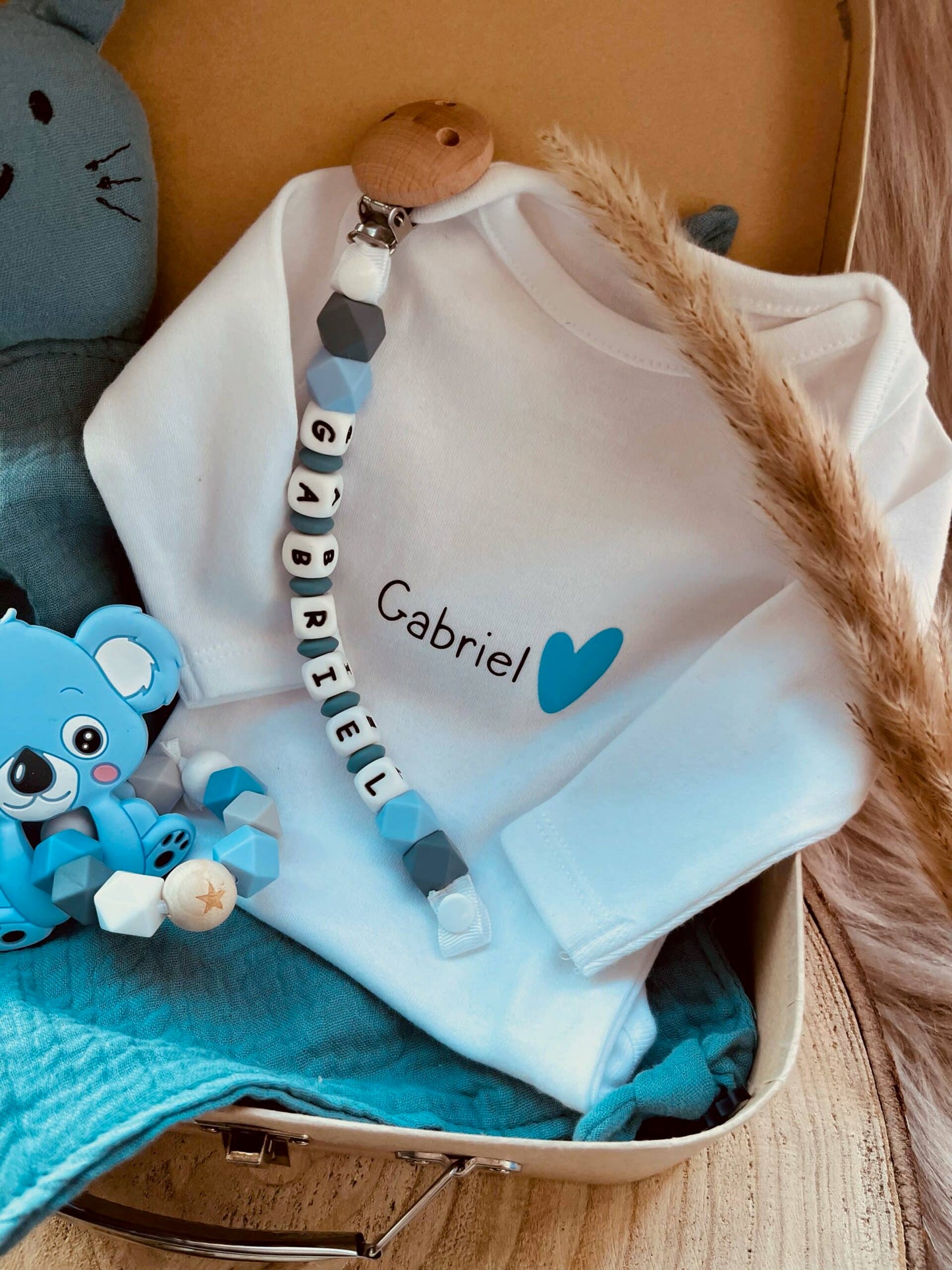 coffret naissance personnalisé bleu