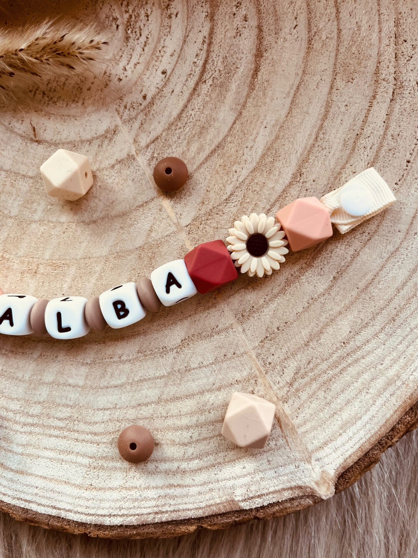Attache tétine personnalisé Terracotta