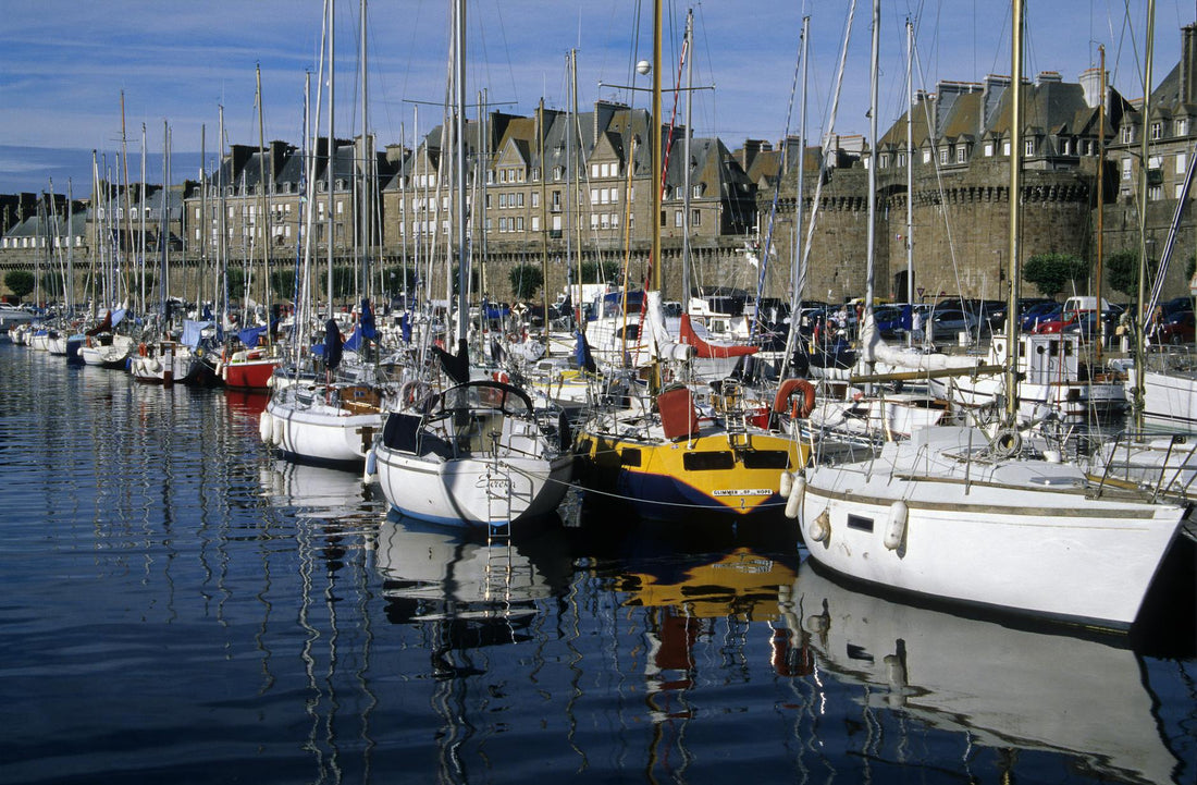 docked sailboats in a harbor