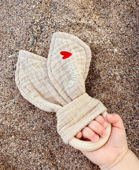 Anneau de dentition personnalisé beige