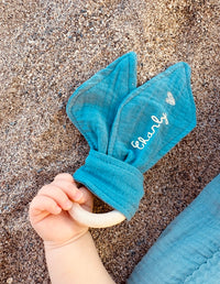 Anneau de dentition personnalisé rose