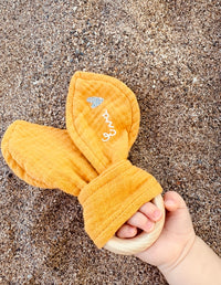 Anneau de dentition personnalisé moutarde