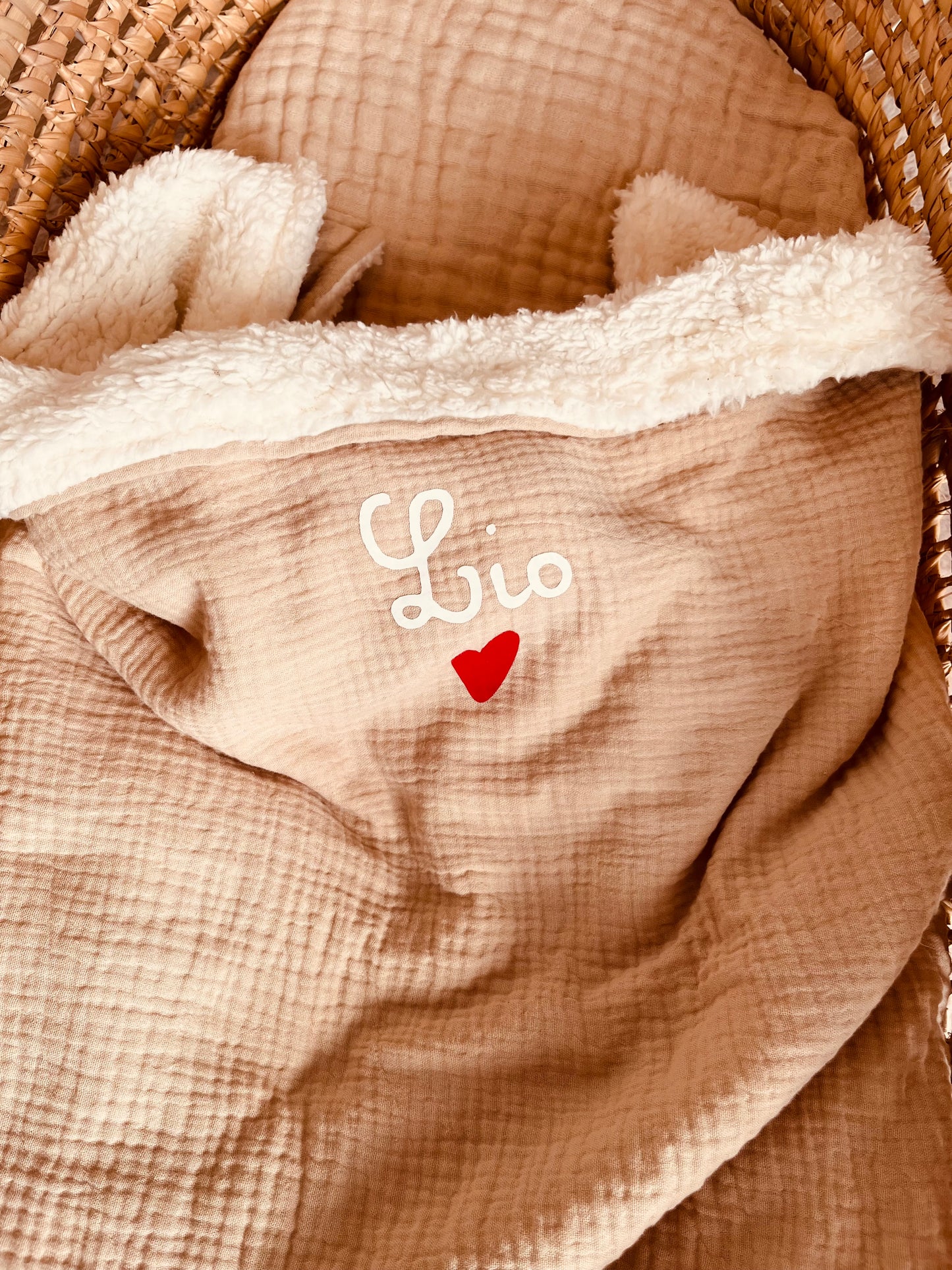 Couverture bébé personnalisé beige