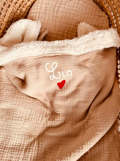 Couverture bébé personnalisé beige