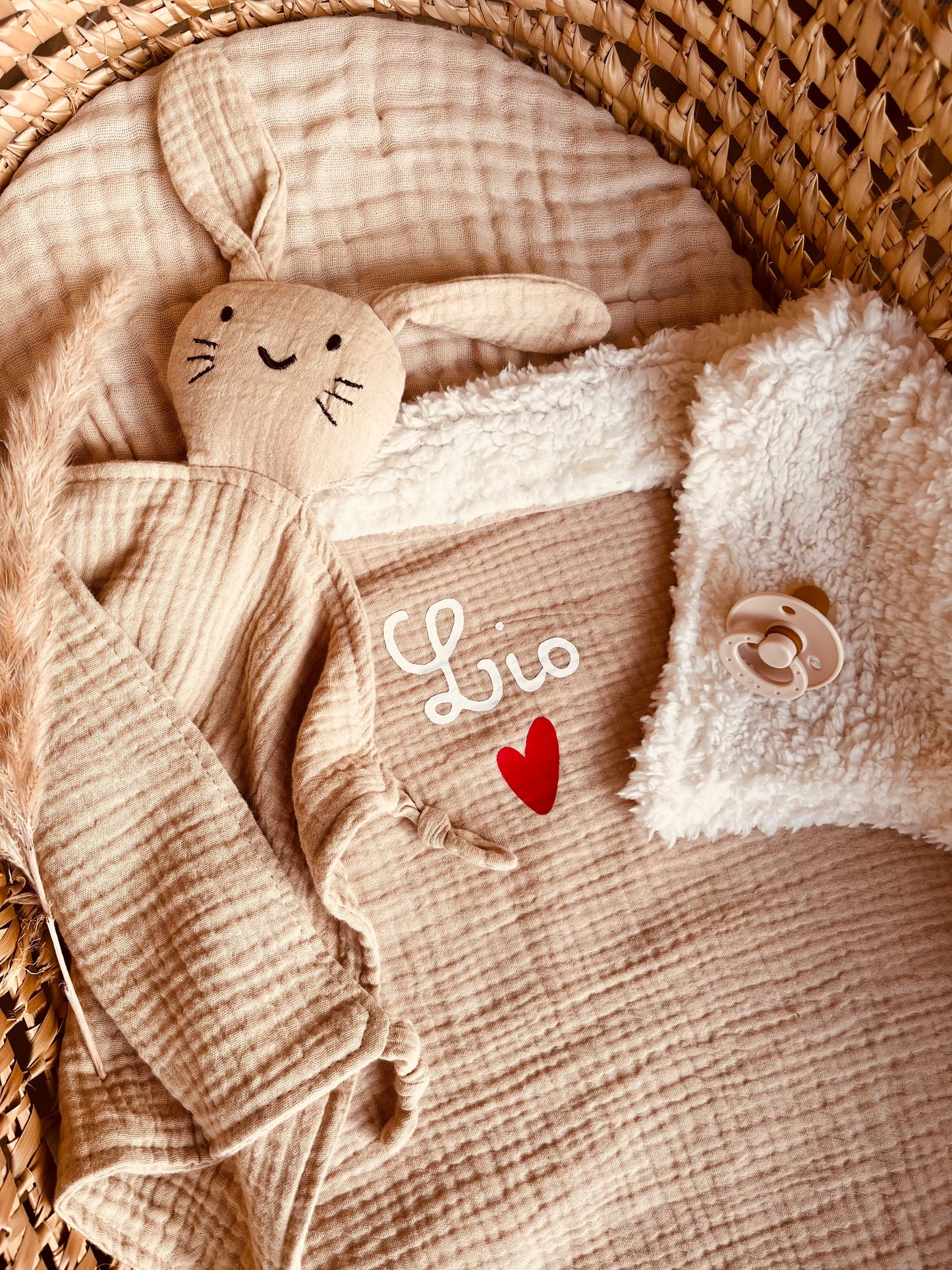 Couverture bébé personnalisé beige
