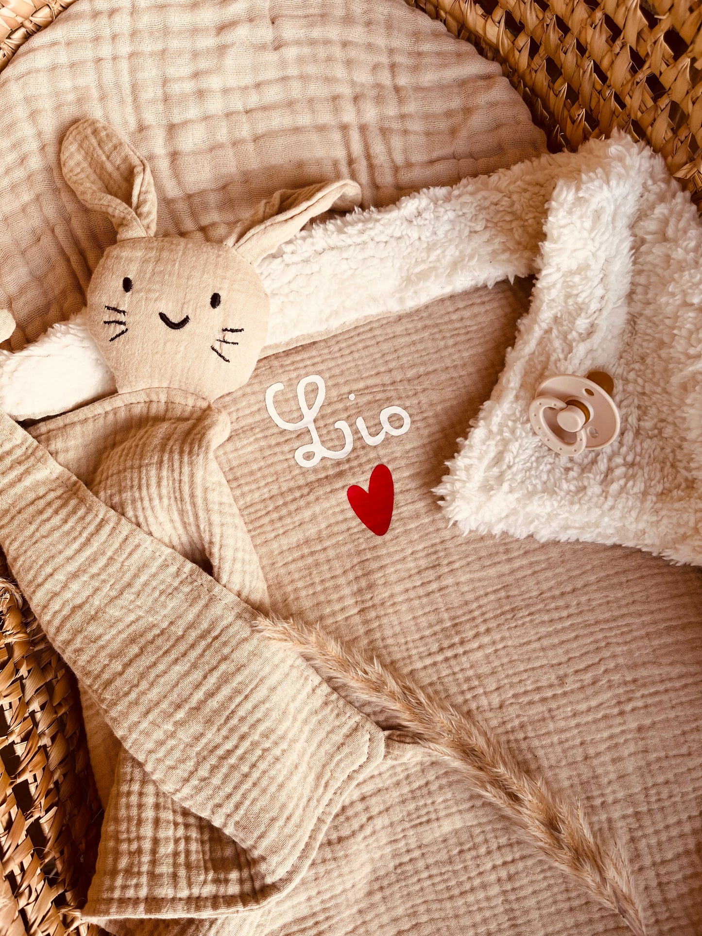 Couverture bébé personnalisé beige