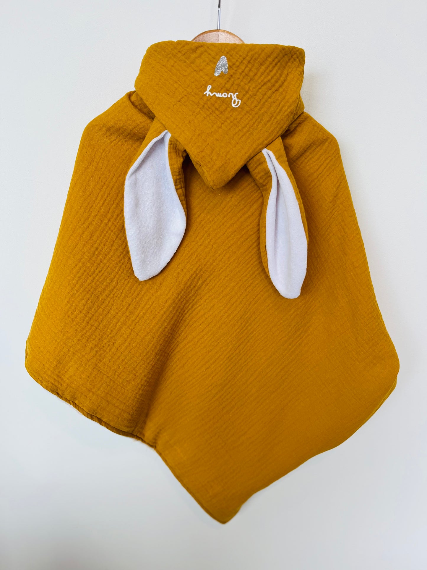 Cape de bain personnalisée Moutarde