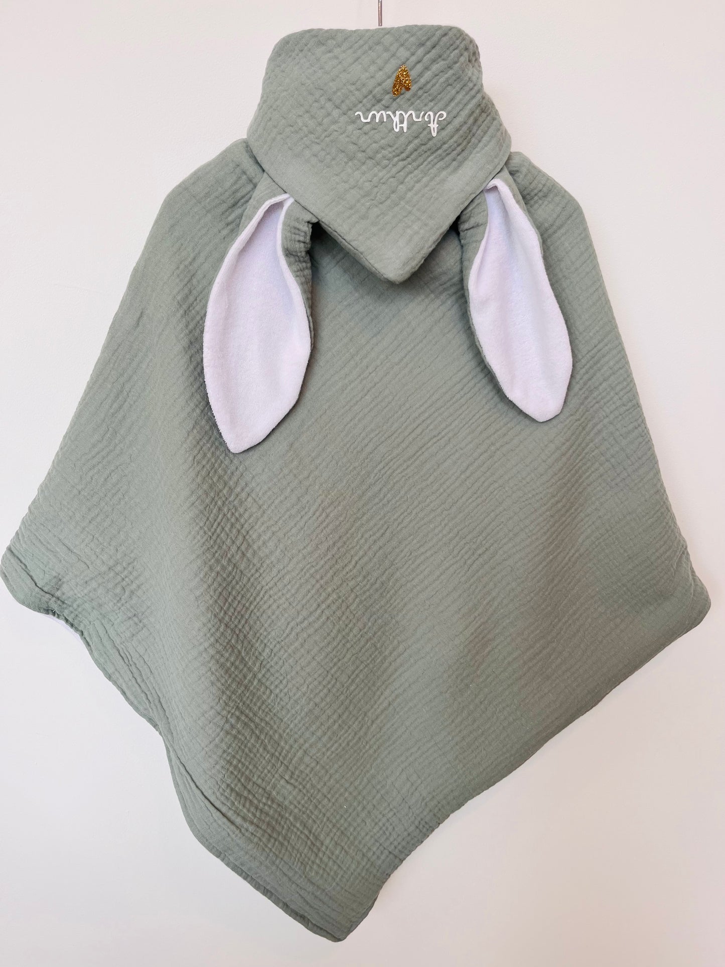 Cape de bain personnalisée Vert sauge