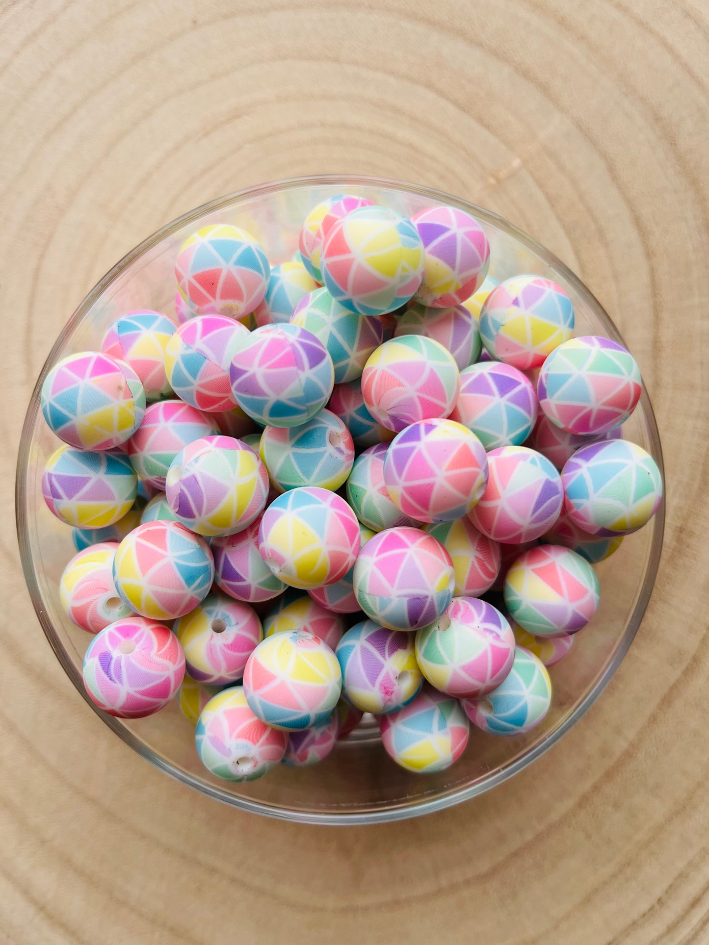 Perle silicone imprimées Arlequin