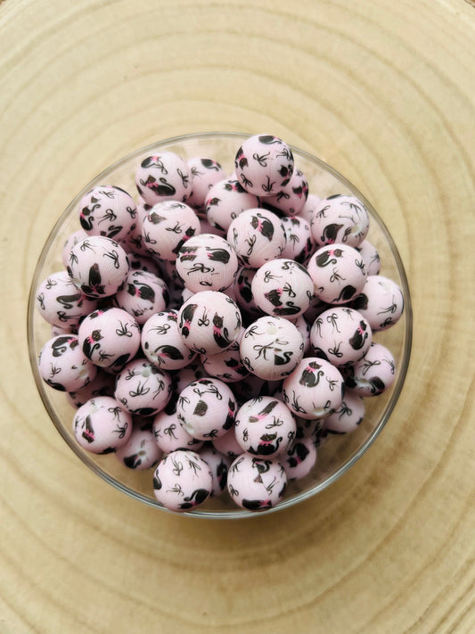 Perle silicone imprimées Chat