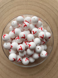 Perle silicone imprimée cerf rouge