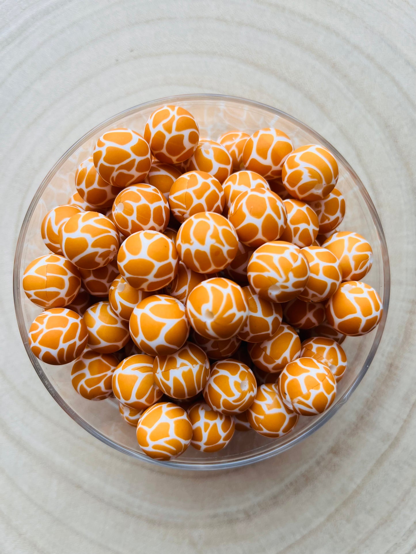 Perle silicone imprimées Girafe