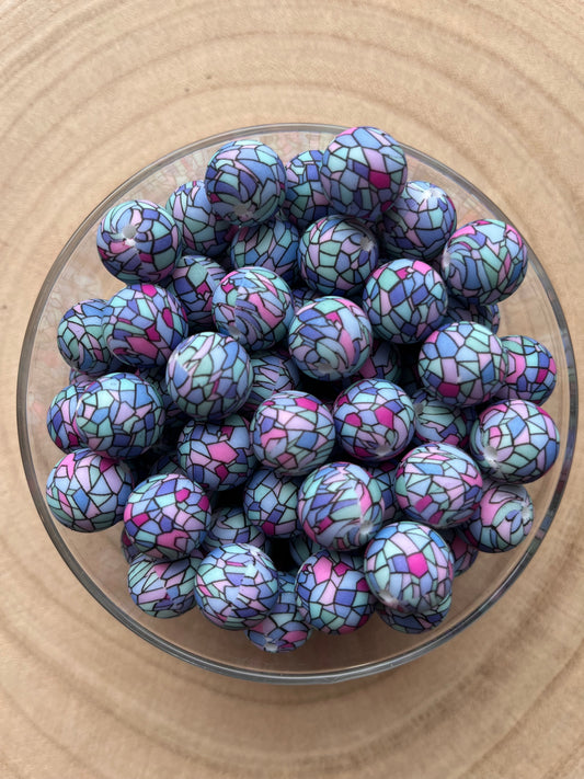 🌸 Perles en silicone imprimées Vitraux🌸