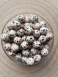 Perles en silicone imprimées Mosaïque Beige