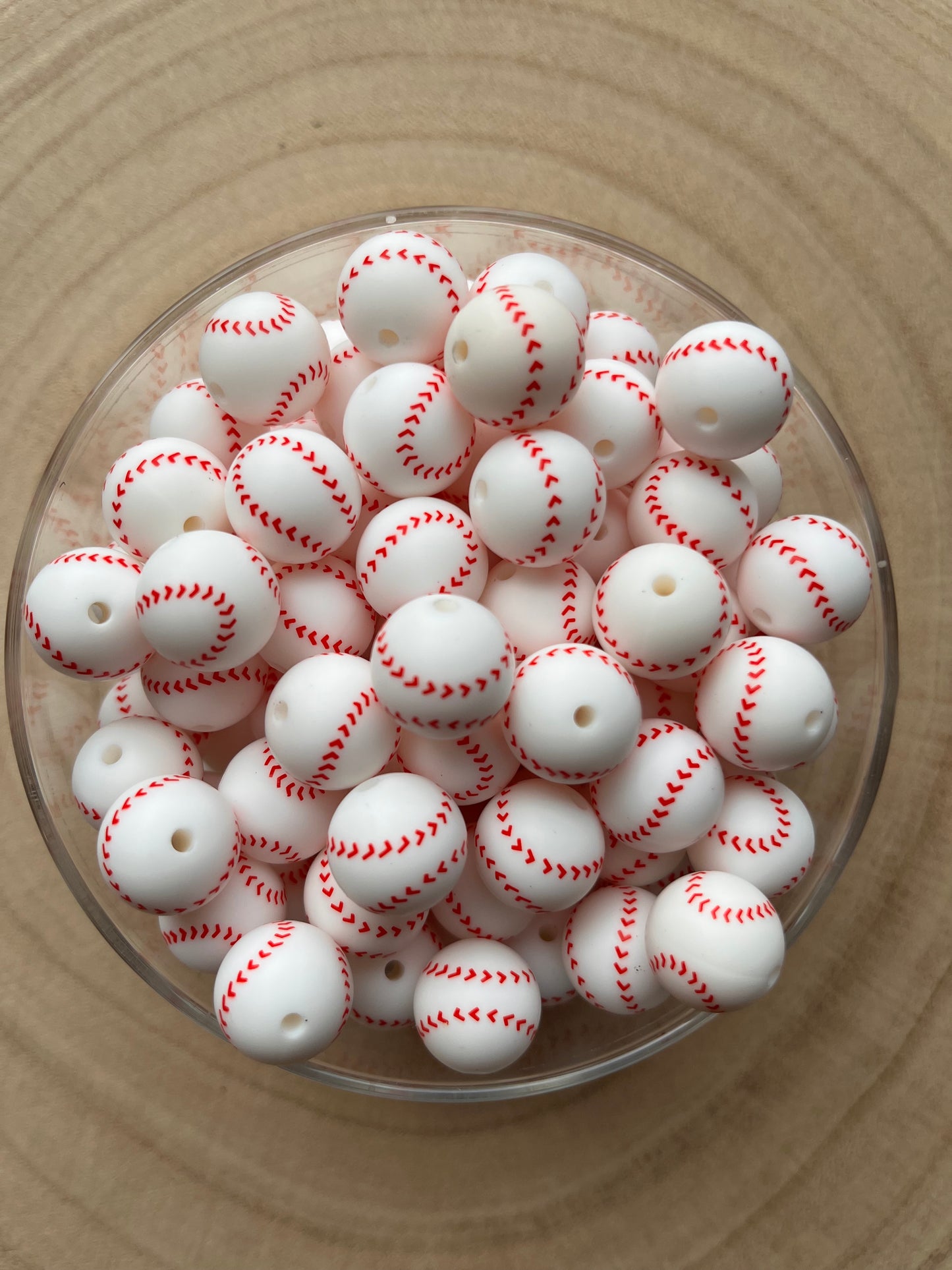Perles en silicone imprimées balle de Baseball