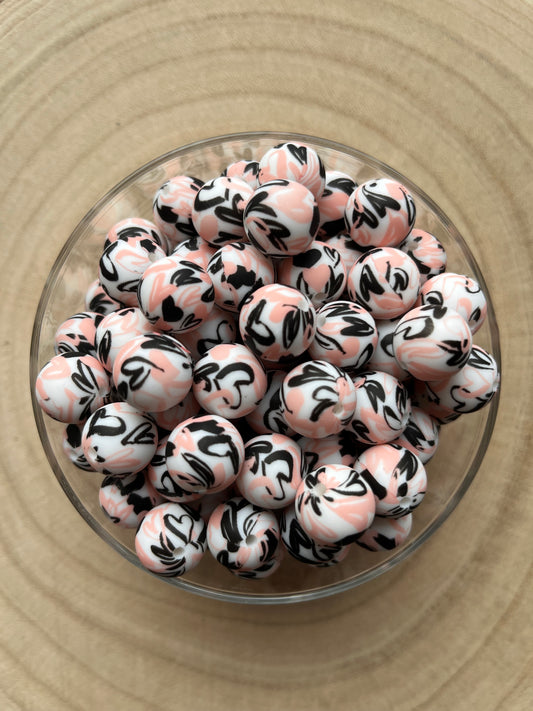 Perles en silicone imprimées Cœur