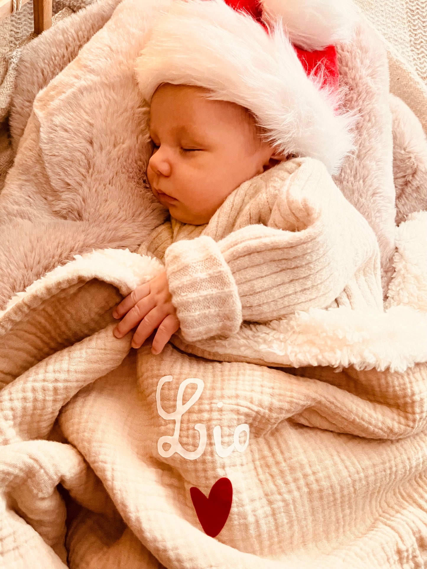 Couverture bébé personnalisé beige