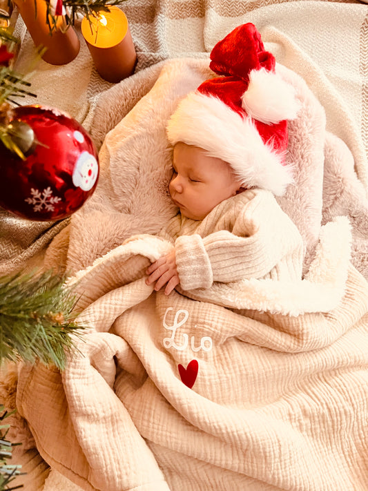 Couverture bébé personnalisé beige