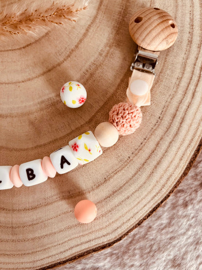 Attache doudou petites fleurs