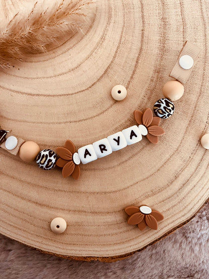 Attache-tétine personnalisée Lotus Léopard