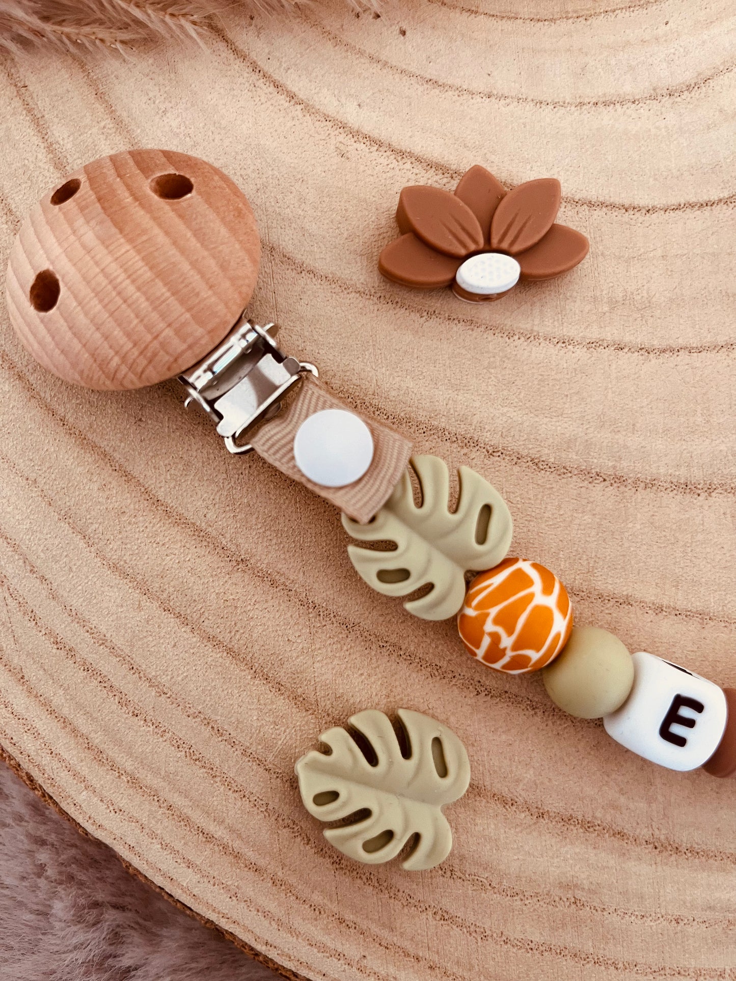 Attache-tétine personnalisée Jungle Safari Lion