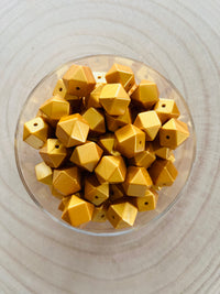Perles hexagonales en silicone 14 mm Or
