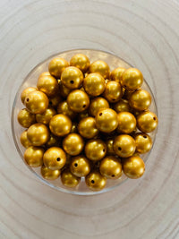 Perles ronde en silicone 15 mm Or