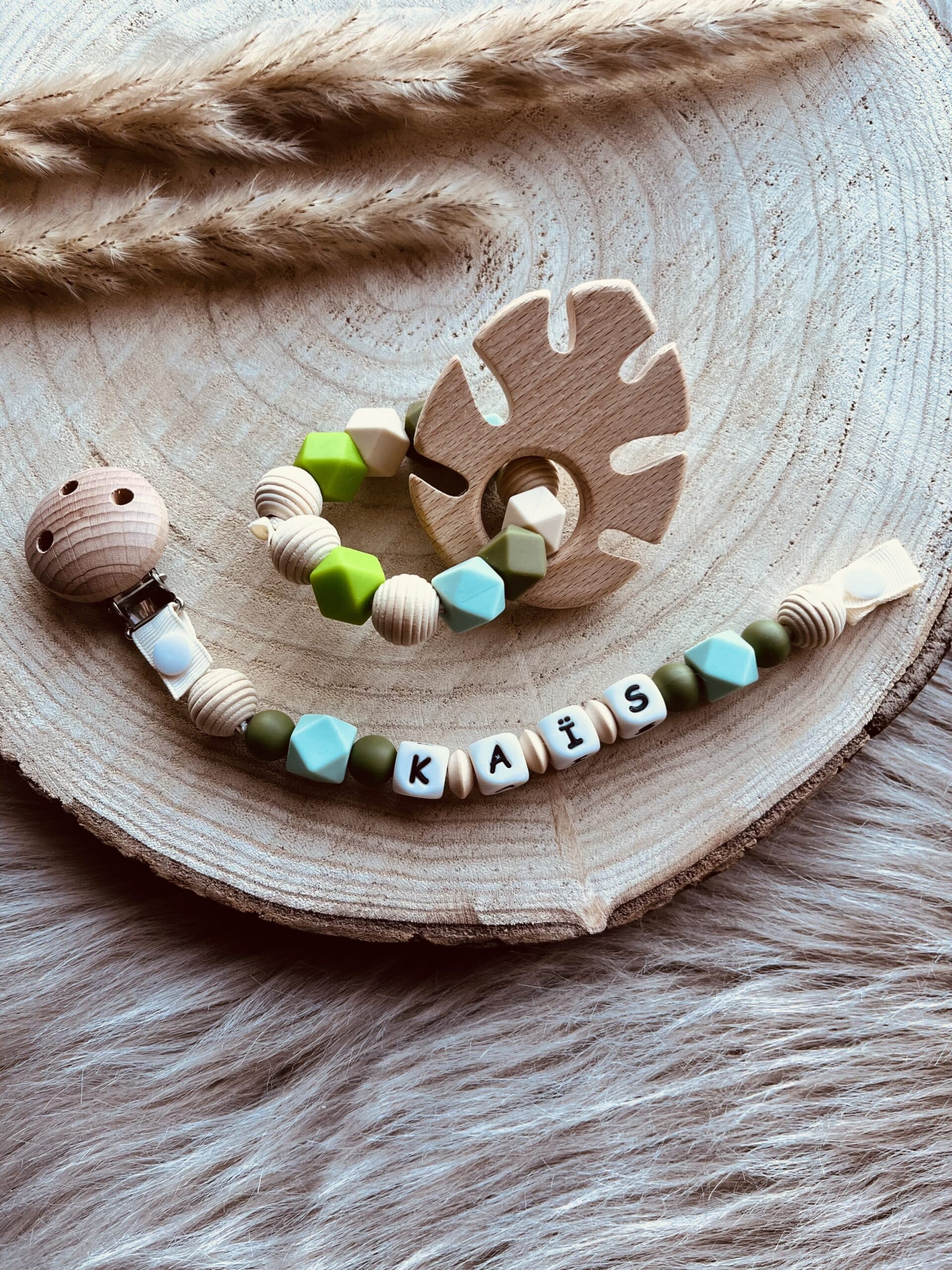 Coffret naissance personnalisé vert