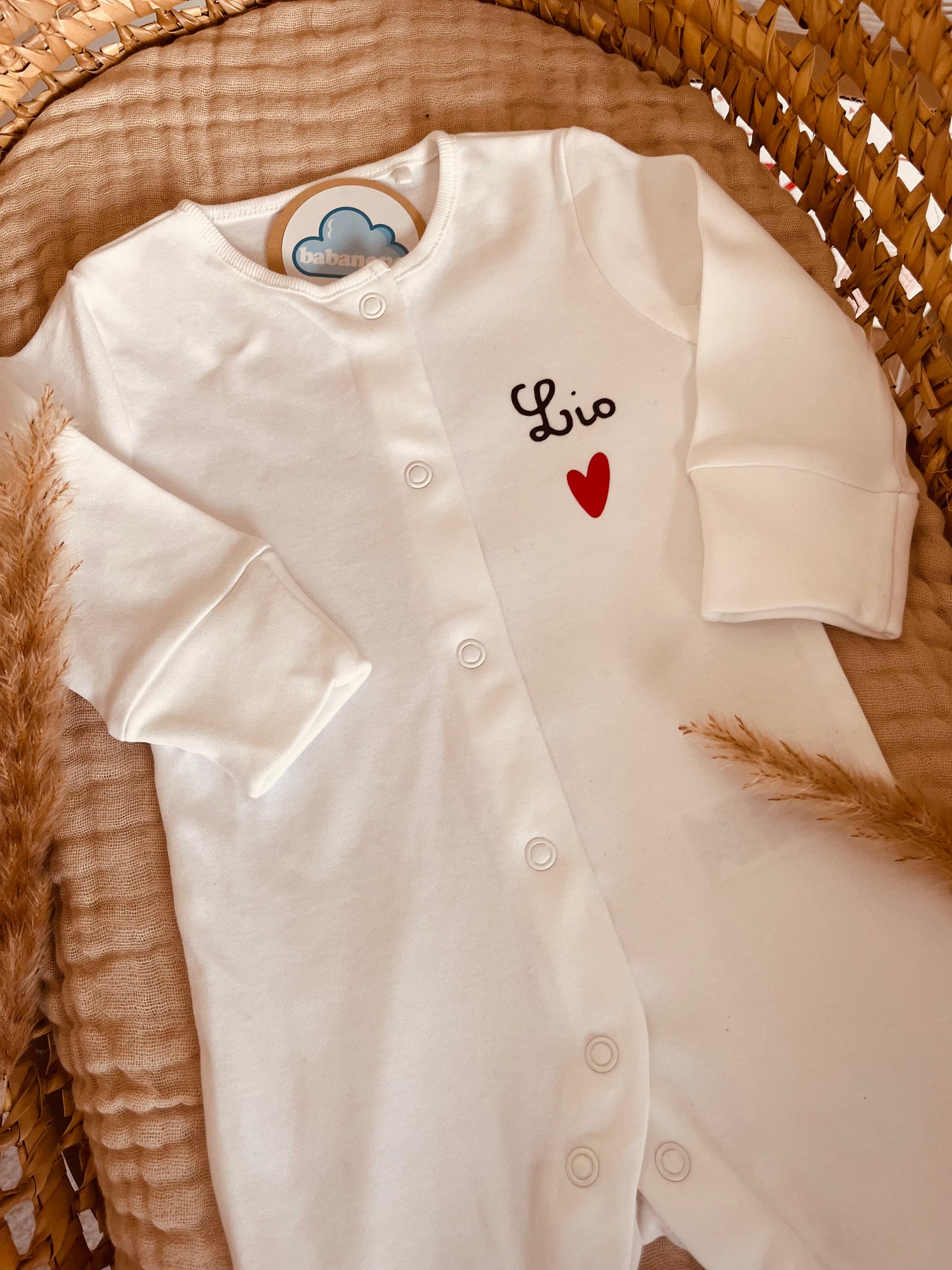 Pyjama personnalisé coeur rouge