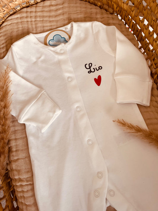 Pyjama personnalisé coeur rouge