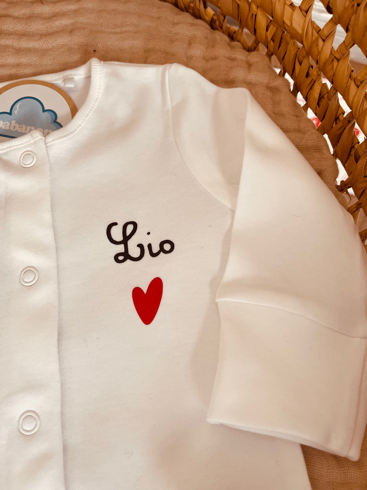 Pyjama personnalisé coeur rouge