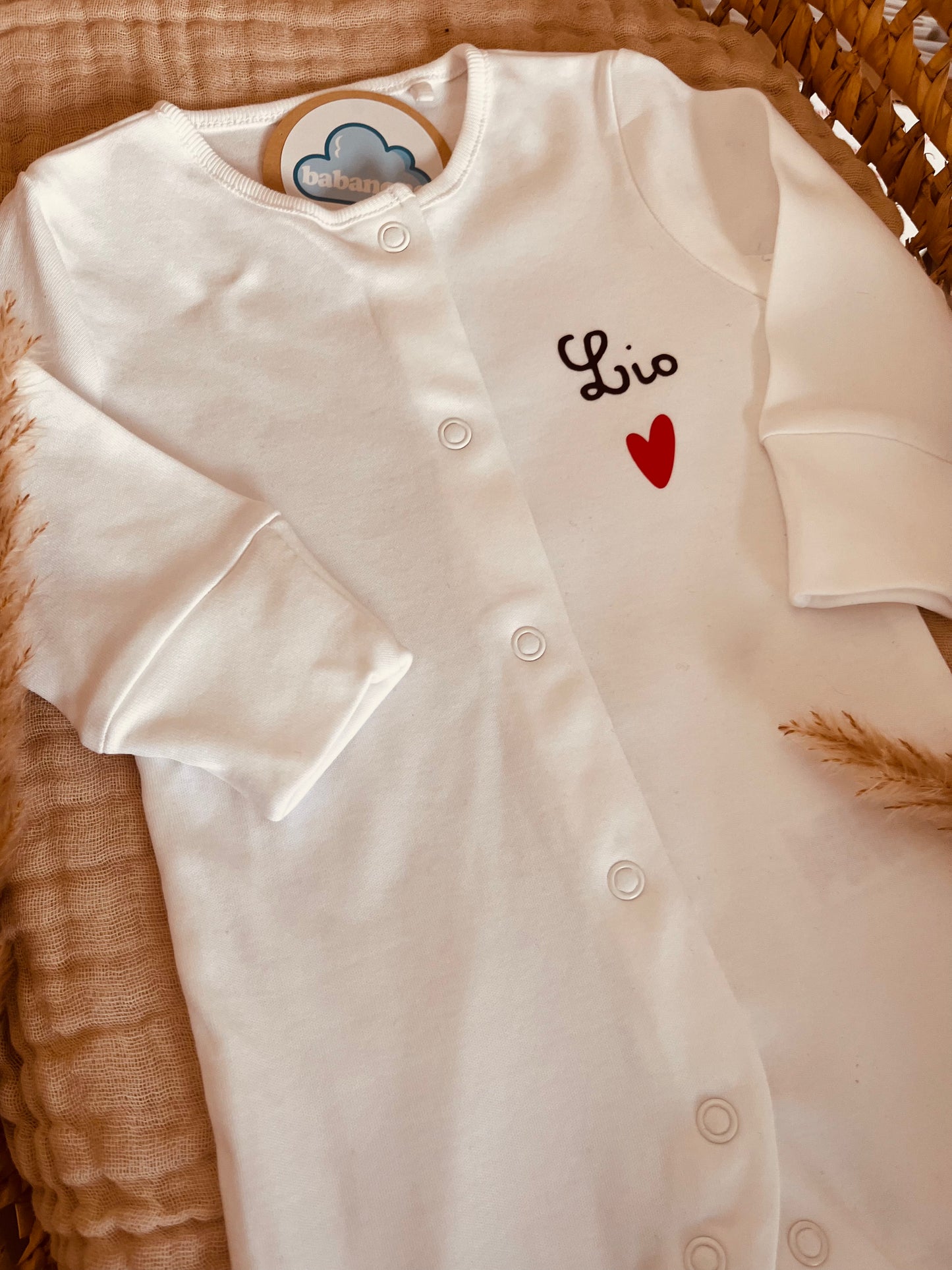 Pyjama personnalisé coeur rouge