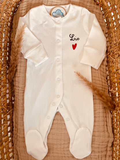 Pyjama personnalisé coeur rouge