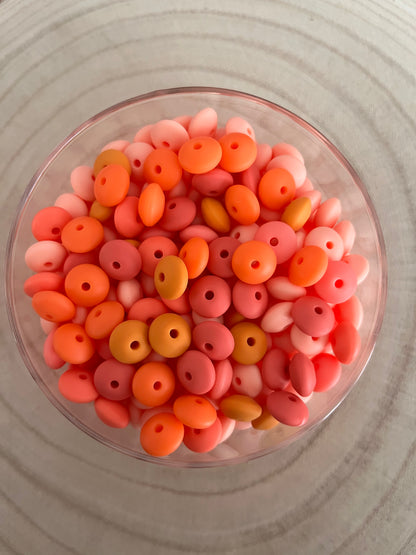 Perle silicone lentille 12 mm Orange
