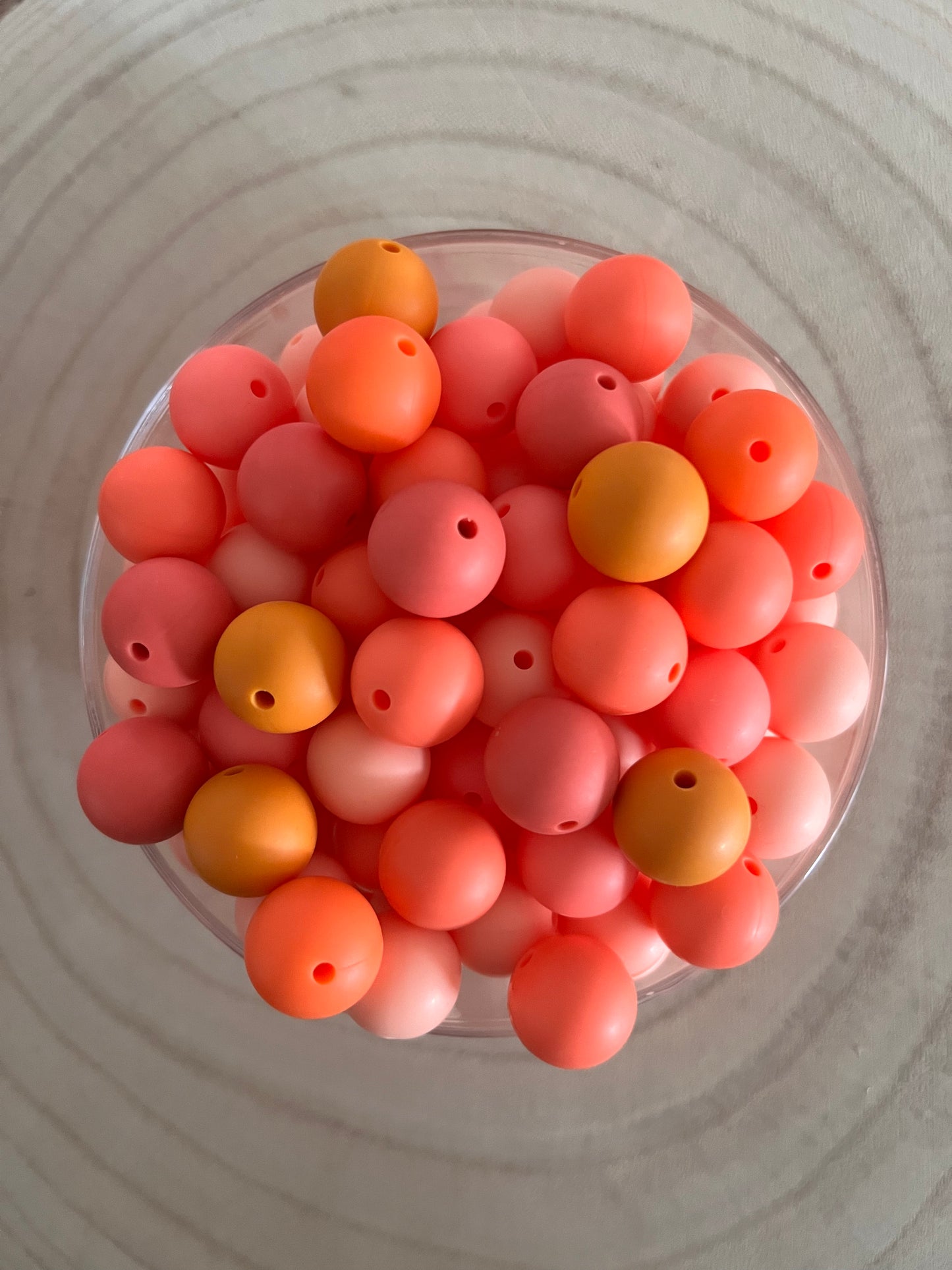 Perle silicone ronde 15 mm Orange