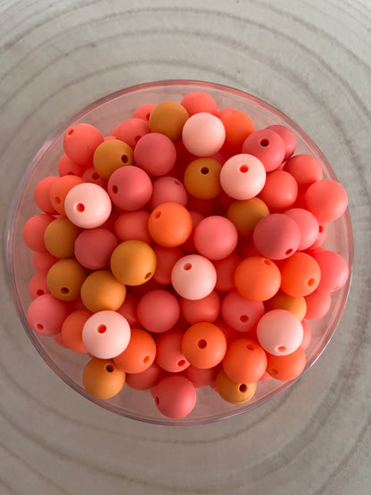 Perle silicone ronde 12 mm Orange