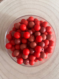 Perle silicone ronde 12 mm Rouge