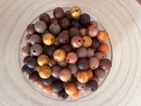 Perle silicone ronde 12 mm Marron