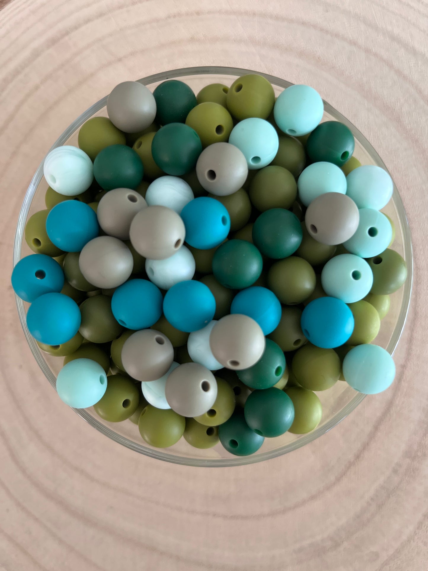 Perle silicone ronde 12mm Verte