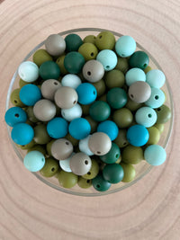 Perle silicone ronde 12mm Verte