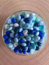 Perle silicone lentilles 12mm Bleu
