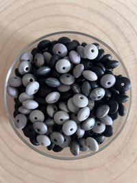 Perle silicone lentilles Gris Noir