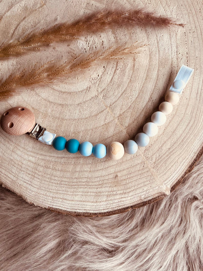 Attache tétine bleu