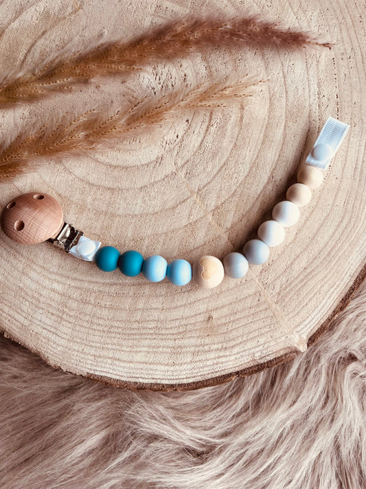 Attache tétine bleu
